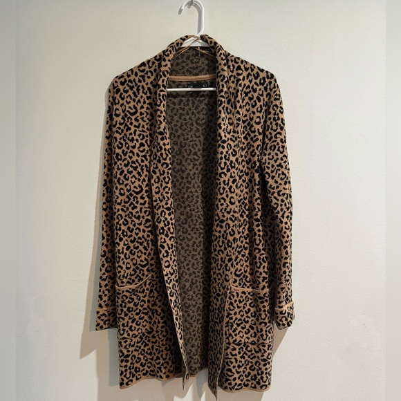 Cynthia Rowley Sweaters - Cynthia Rowley Leopard Print Open Front Cardigan - Mediun